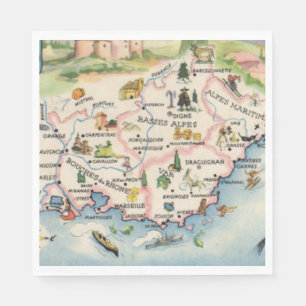 Serviette En Papier Carte de la Provence France