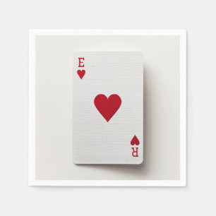Serviette En Papier Carte de l'As des Coeurs - Initiales Napkin