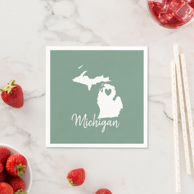 Serviette En Papier Carte de l'État du Michigan (En situation)