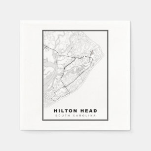 Serviette En Papier Carte de l'île de Hilton Head