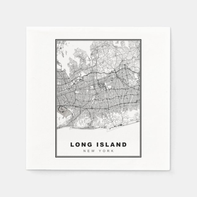 Serviette En Papier Carte de Long Island (Devant)