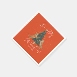 Serviette En Papier Carte de Noël Jolly Tree & Tigers