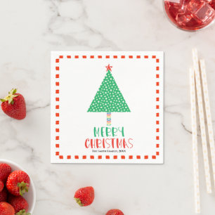 Serviette En Papier Carte de Noël moderne et colorée