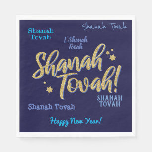 Serviette En Papier Carte de Nouvel An juive Hébreu Rosh Hashanah