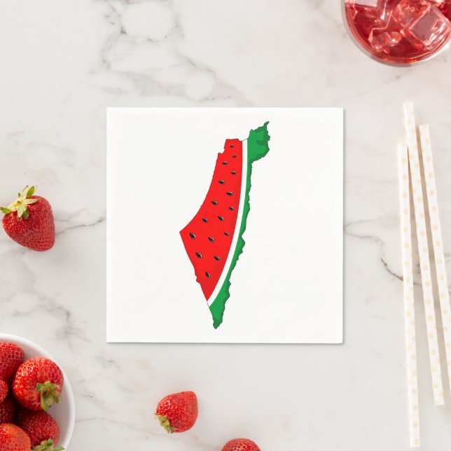 Serviette En Papier Carte de Palestine Watermelon Symbole de la libert (En situation)