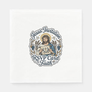 Serviette En Papier Carte de réponse à l'invitation de Jésus Foi Invit