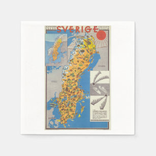 Serviette En Papier Carte de Suède