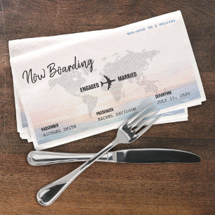 Serviette En Papier Carte d'embarquement Ocean Sunset Destination Mari