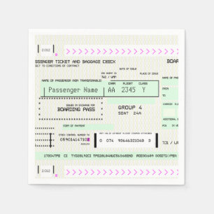Serviette En Papier Carte d'embarquement personnalisable de billet
