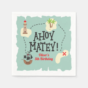 Serviette En Papier Carte des trésors de pirates Anniversaire