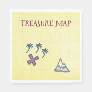 Serviette En Papier Carte des trésors Fête pirate