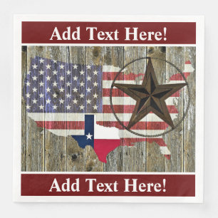 Serviette En Papier Carte du drapeau de l'État de Texas Lone Star