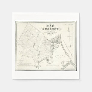 Serviette En Papier Carte du Massachusetts de Duxbury