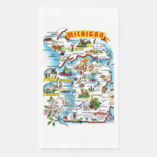Serviette En Papier Carte du Michigan