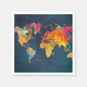 Serviette En Papier carte du monde