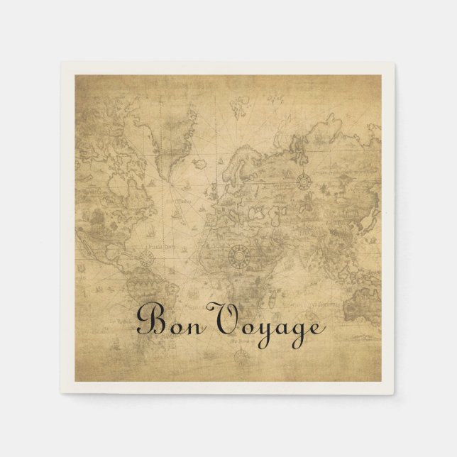Serviette En Papier Carte du monde (Devant)