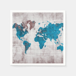 Serviette En Papier carte du monde Papier serviettes