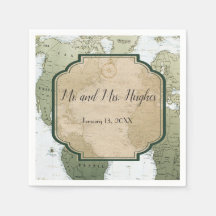 Carte du monde vintage voyage thème mariage