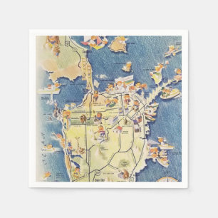 Serviette En Papier Carte du Tarantino de San Francisco