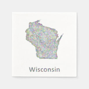 Serviette En Papier Carte du Wisconsin