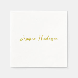 Serviette En Papier Carte magnétique professionnelle Gold Color Callig