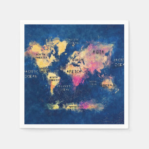 Serviette En Papier carte mondiale