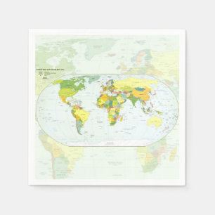 Serviette En Papier Carte mondiale Globe Pays Atlas
