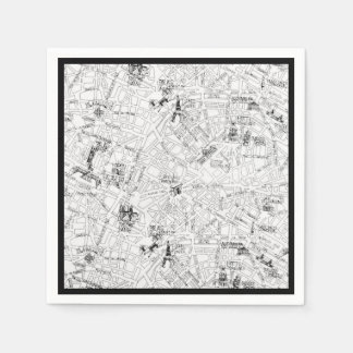 Serviette En Papier Carte Paris