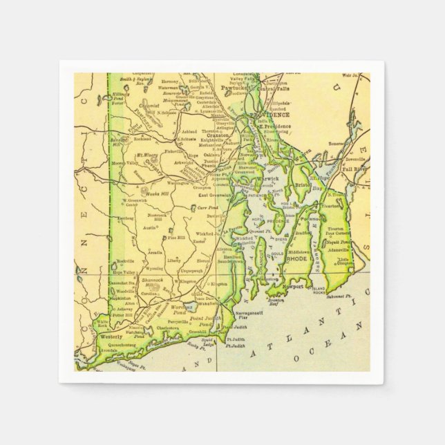 Serviette En Papier Carte postale de Rhode Island (Devant)