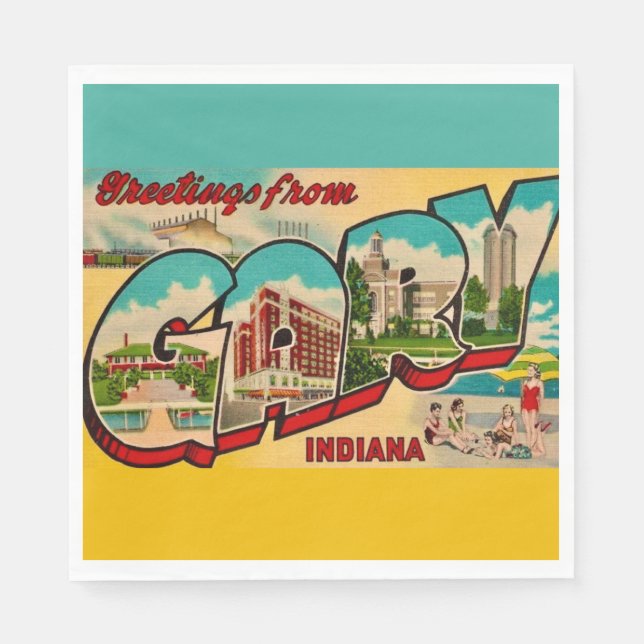 Serviette En Papier Carte postale de salutation Gary Indiana (Devant)