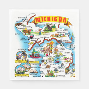 Serviette En Papier Carte postale du Michigan