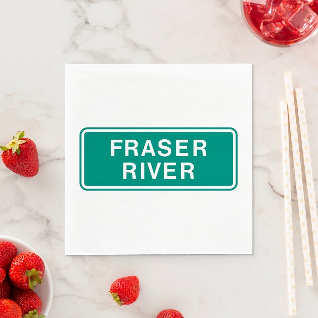 Serviette En Papier Carte routière du fleuve Fraser Colombie-Britanniq (Créateur téléchargé)