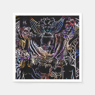 Serviette En Papier Carte Tarot Lovers Noir