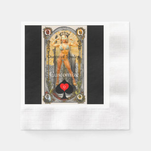 Serviette En Papier Carte Tarot Reine des pique Thunder_Cove
