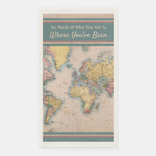 Serviette En Papier Carte vintage World Atlas Travel Lover's
