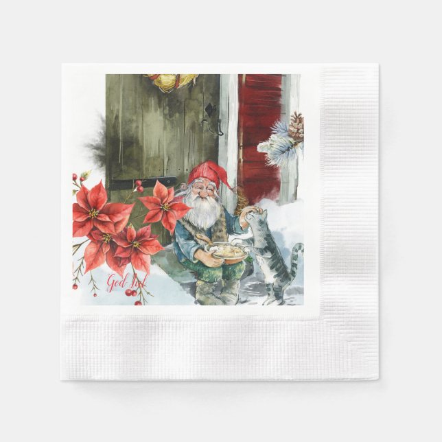 Serviette En Papier Cartes de Noël traditionnelles (Devant)