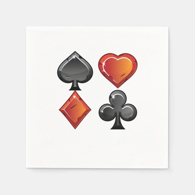 Serviette En Papier Cartes Joueur Casino Poker Jeu Carte de Jeu Costum (Devant)