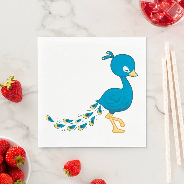 Serviette En Papier Carton bleu paon Oiseau (Créateur téléchargé)