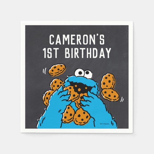 Serviette En Papier Carton d'Anniversaire du Monstre-Cookies (Devant)