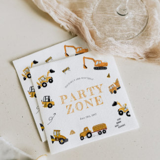 Serviette En Papier Carton d'invitation d'anniversaire pour camions de