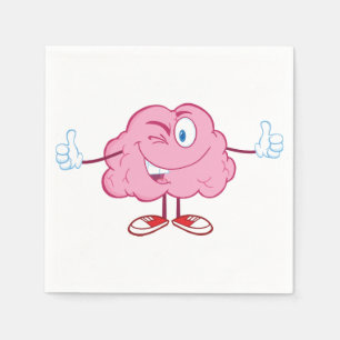 Serviette En Papier Cartoon brain Character Paper Napkins