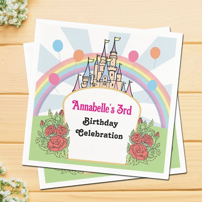 Serviette En Papier Cartoon Fairytale Castle Magique Anniversaire (Créateur téléchargé)