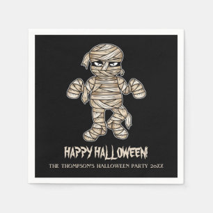 Serviette En Papier Cartoon Mummy Personnalisable Halloween Texte de l