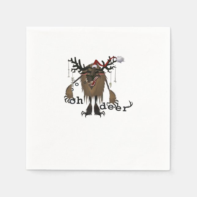 Serviette En Papier Cartoon Oh Deer Funny Reindeer Holiday Gamer Gift  (Devant)