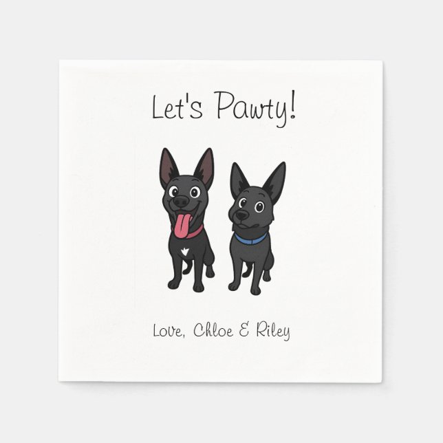 Serviette En Papier Cartoon Pet cocktail serviette (Devant)