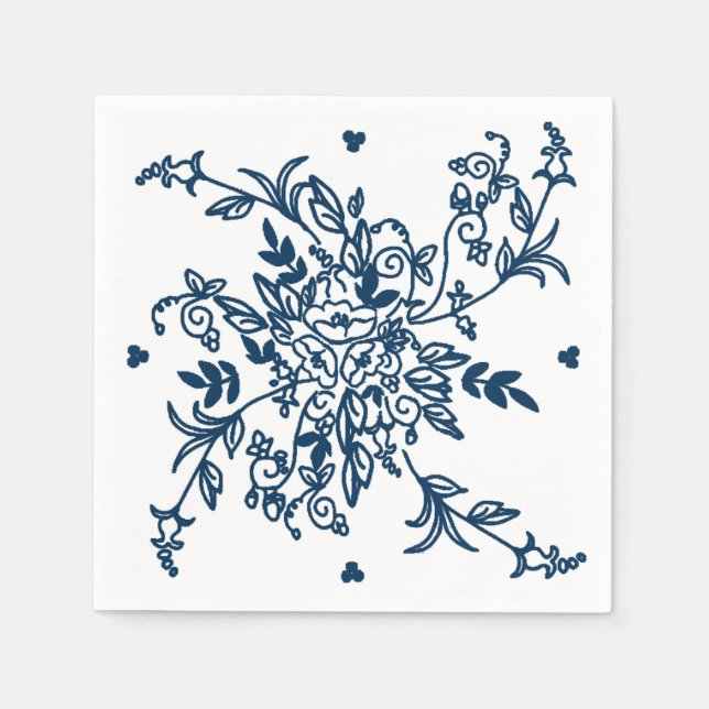 Serviette En Papier Casablanca bleu sur le Livre blanc Napkins (Devant)