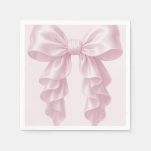 Serviette En Papier Cascade Rose Ruban Froncé Élégant Luxueux