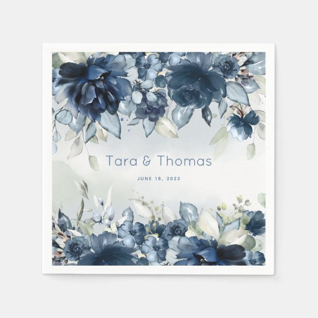 Serviette En Papier Cascading Rose Cocktail Mariage serviettes (Devant)