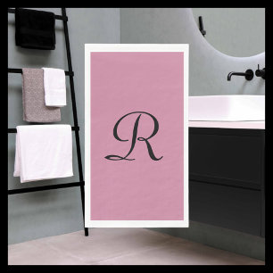 Serviette En Papier Cashmere Rose rose monogramme minimaliste Pastel