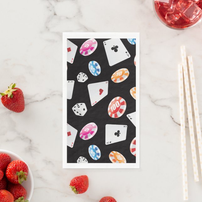 Serviette En Papier Casino, Accessoires Jeux motif 2 (En situation)
